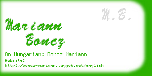 mariann boncz business card